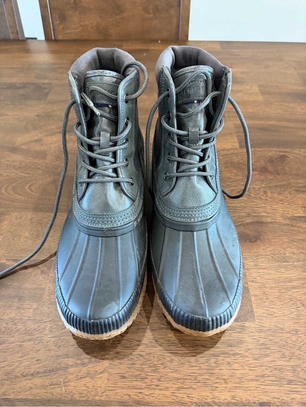 Tommy Hilfiger Men's Dark Gray Waterproof Duck Boots